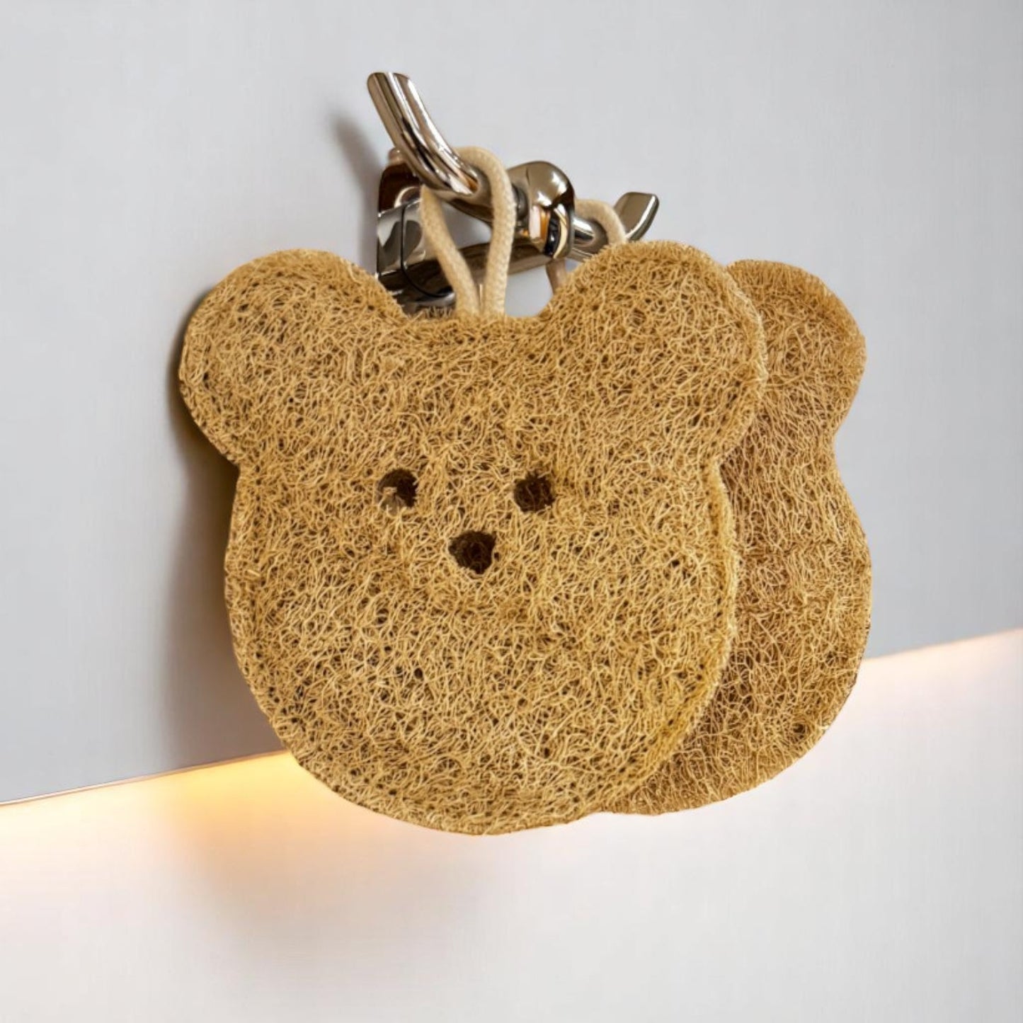 Exfoliating Body Scrubbers,All Natural Bear Shape Loofah Sponges (2 Pack)