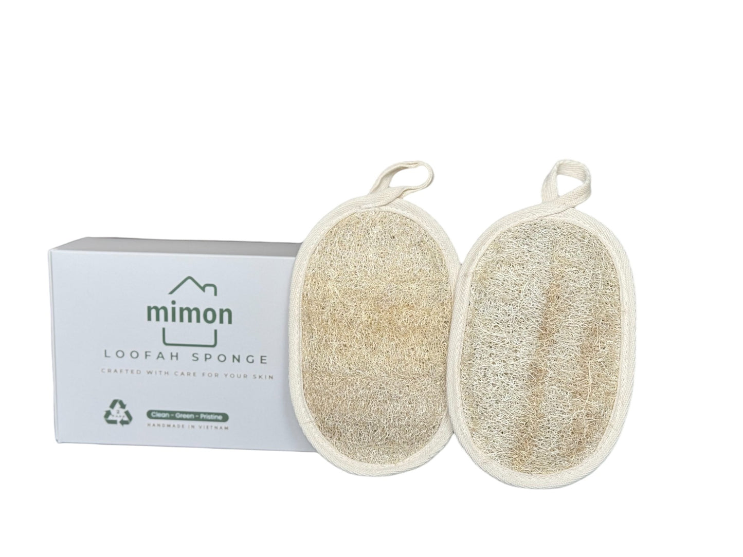 Double Sides Natural Loofah Sponge, Exfoliating Body Scrubbers (2 Pack)