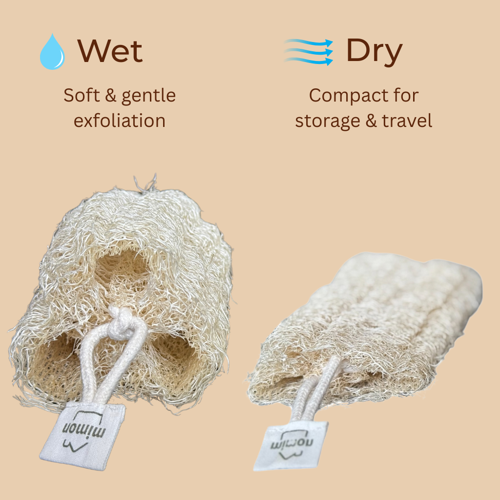 Exfoliating Body Scrubbers,All Natural Loofah Sponges (2 Pack)