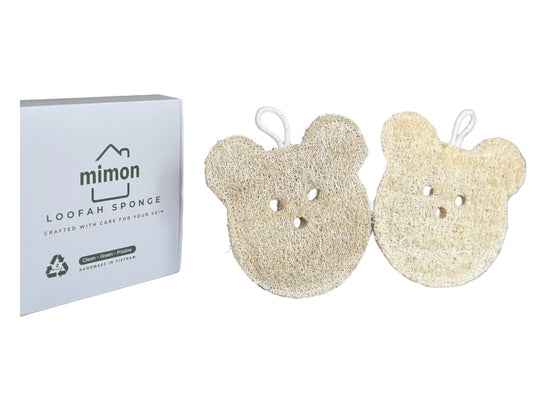 Exfoliating Body Scrubbers,All Natural Bear Shape Loofah Sponges (2 Pack)