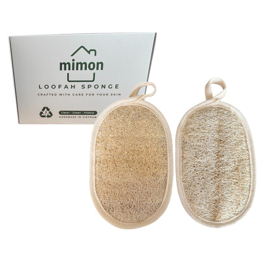 Double Sides Natural Loofah Sponge, Exfoliating Body Scrubbers (2 Pack)