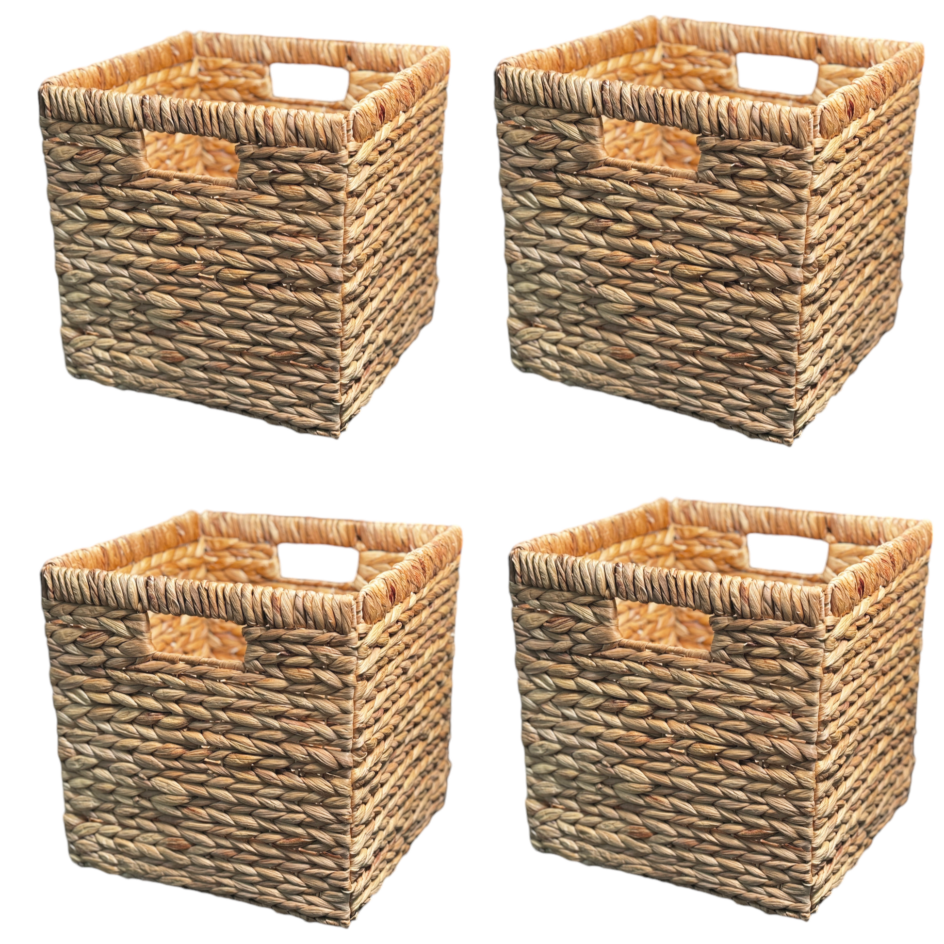 woven basket cube bin for storage