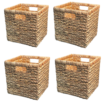 woven basket cube bin for storage